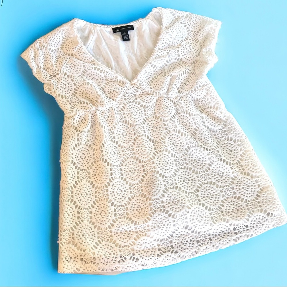 Pretty White Sundress. Crochet and fully lined. Pool. Beach. Swimsuit cover-up🤍 - Picture 2 of 16